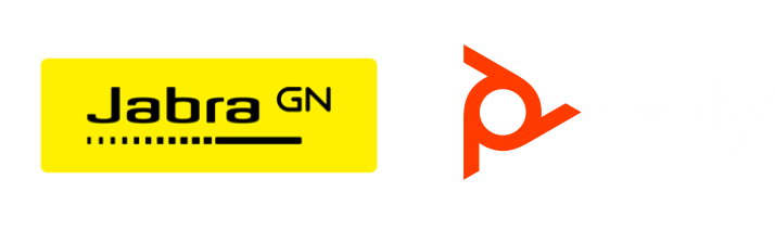 Jabra and Poly Logo- White